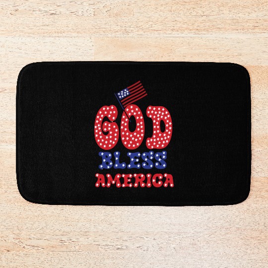 PATRIOTIC DAY GOD BLESS AMERICA Bath Mats
