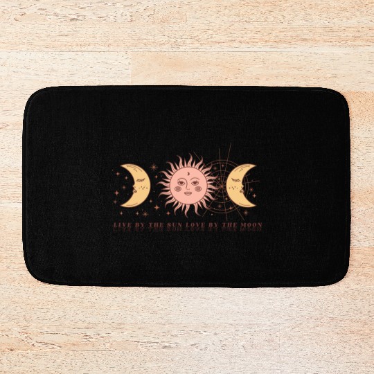 Boho Celestial Sun And Moon Bath Mats