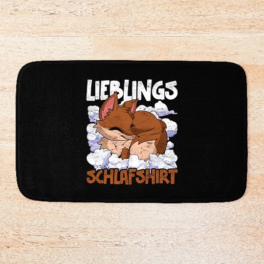 Night owl fox gift favorite sleep Bath Mats