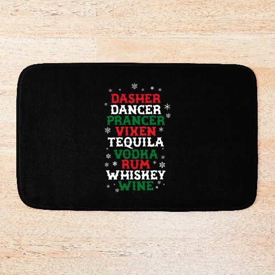 Beer Wine Tequila Reindeer Bath Mats