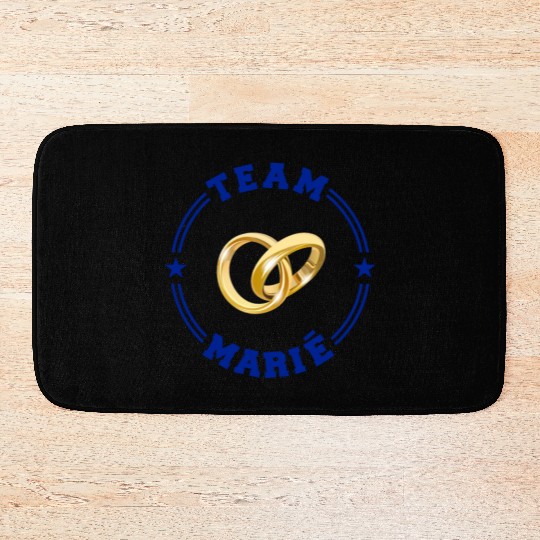 TEAM MARIE College Round Blue Bath Mats