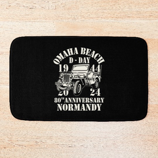 Omaha Beach 1944 D Day 2024 80th Anniversary Bath Mats