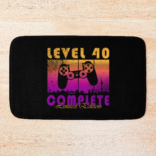 40th Birthday Gaming Level 40 Complete Gamer Bath Mats