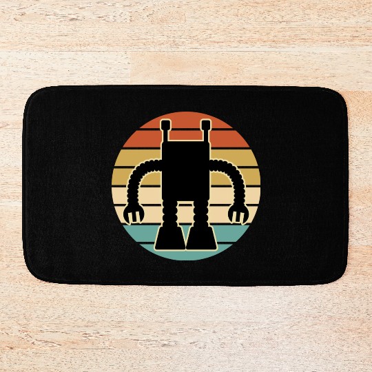 Robot Silhouette Robotics Bath Mats