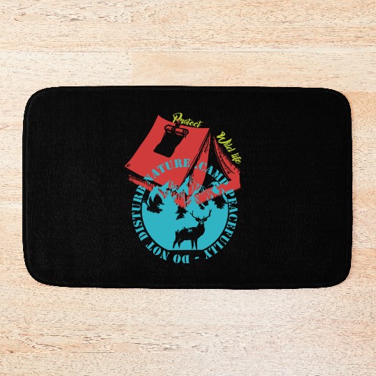 Camp Peacefully Do Not Disturb Nature Bath Mats