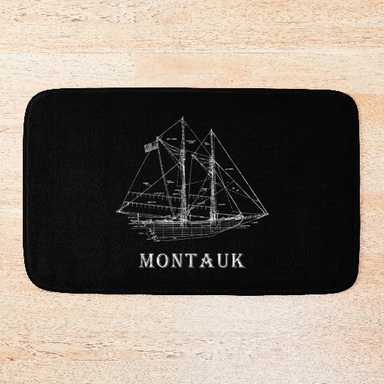 Sailboat Blueprint Montauk Ny Sailing Vacation Bath Mats