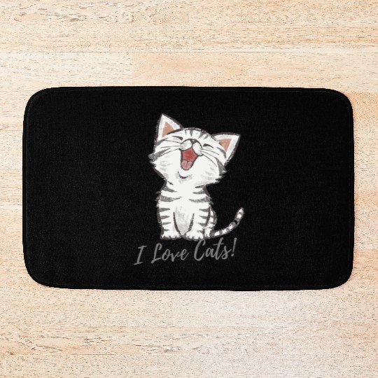 I LOVE CAT Bath Mats