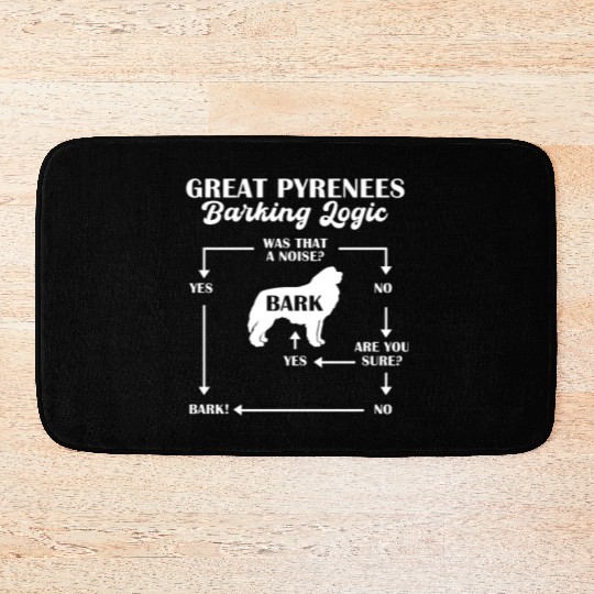 Great Pyrenees Barking Logic Bath Mats
