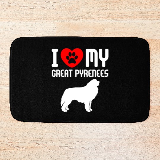 I Love My Great Pyrenees Bath Mats