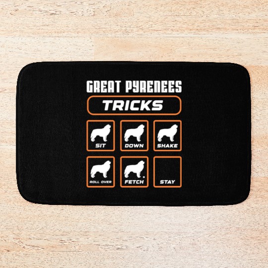 Great Pyrenees Tricks Bath Mats