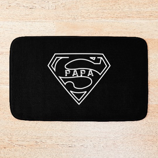 Super Papa Fun Fathers Day For Dad Bath Mats