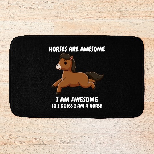 Cute brown horse Bath Mats