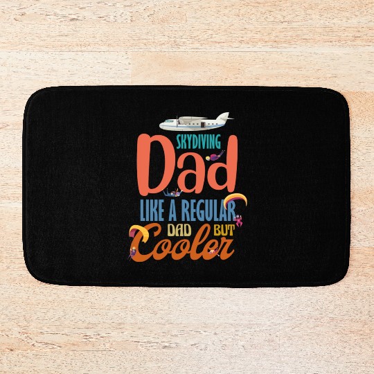 Skydiving Dad nostalgia Bath Mats