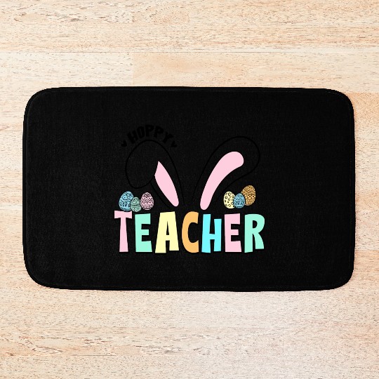 Cute Easter Hoppy Teacher Bunny Ears Bath Mats