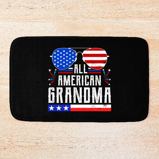 All American Grandma Independence Day US Patriots Bath Mats