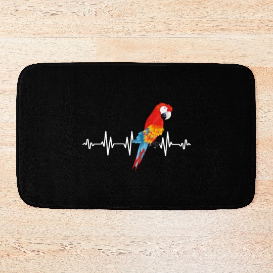 Macaw Heart Beat Parrot lover Macaws Parrots Bath Mats