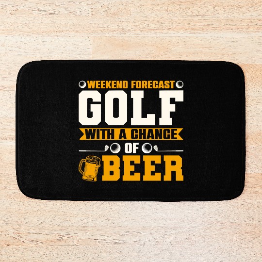 Golf With A Chance Of Beer Bath Mats