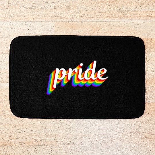 Happy Pride Rainbow Multi Color Gay Lesbian Lgbtq Bath Mats