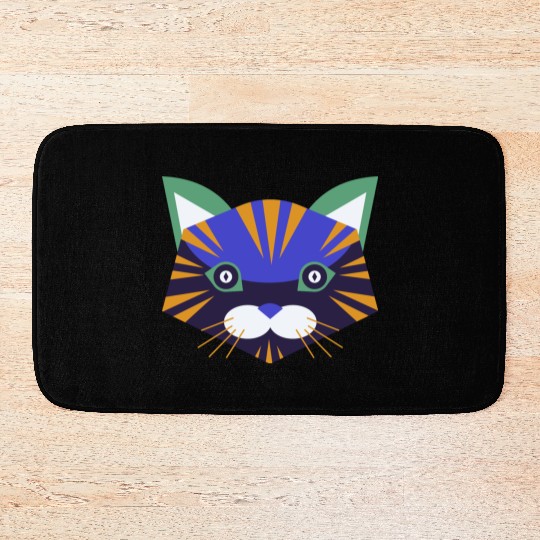 Colorful Cat Face Bath Mats