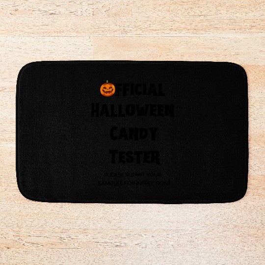Official Halloween Candy Tester Orange And Yellow Bath Mats