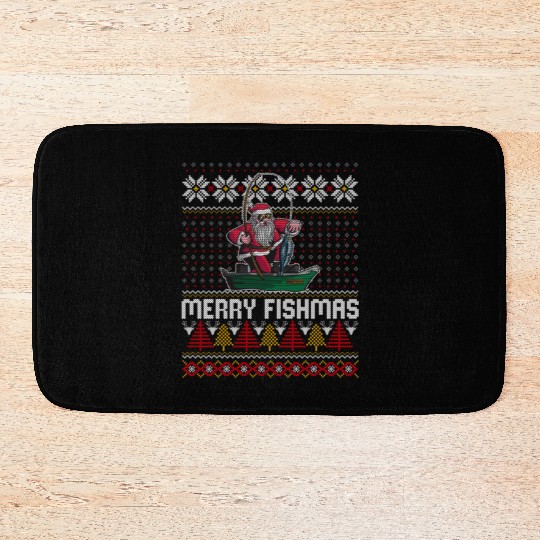 Merry Fishmas Ugly Bath Mats