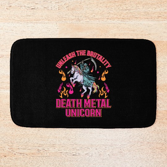 Goth Rock Satan Girl Woman Festivals Death Metal Bath Mats