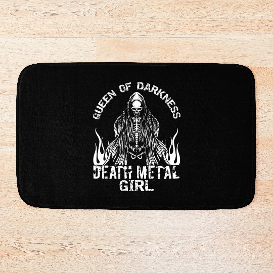 Goth Rock Satan Girl Woman Festivals Death Metal Bath Mats