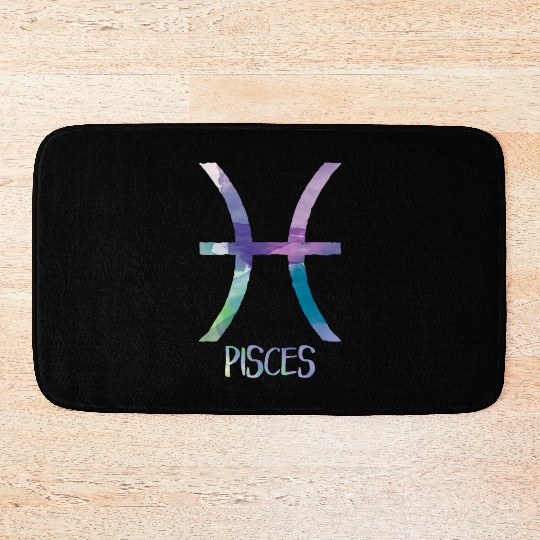 Pisces Zodiac Symbol Astrology Fish Water Sign Bath Mats