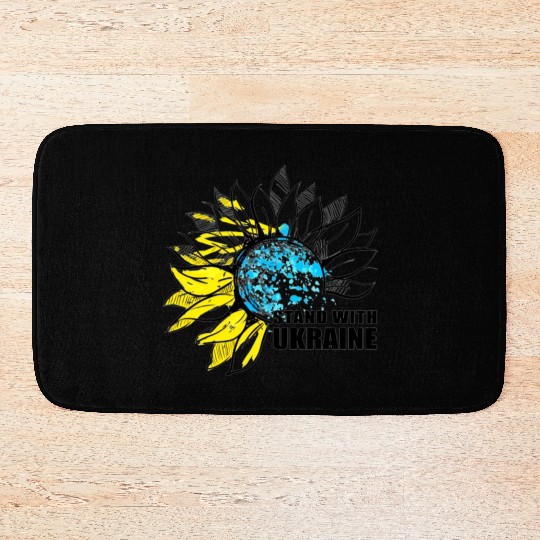 Sunflower Ukrainian Flag I Stand With Ukraine Ukra Bath Mats