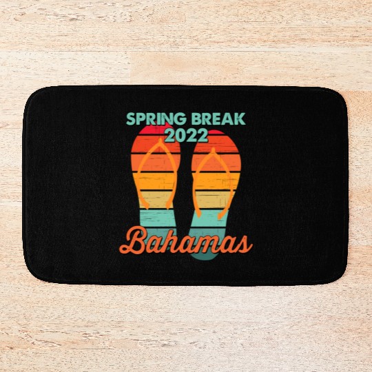 Spring Break Bahamas Beach 2022 Flip Flops Bath Mats
