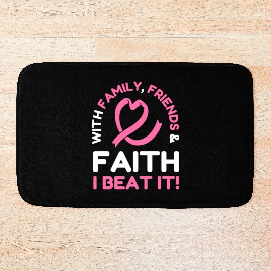 I Beat Breast Cancer Pink Ribbon Breast Cancer Bath Mats