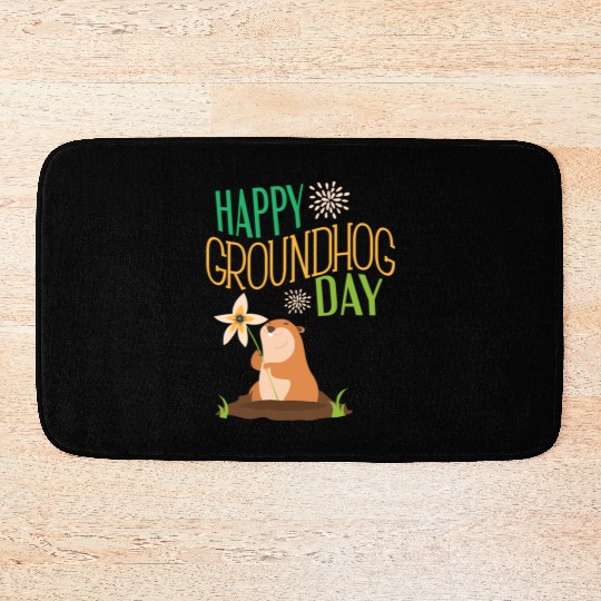 Groundhog Day 2021 Happy Ground Hog Bath Mats