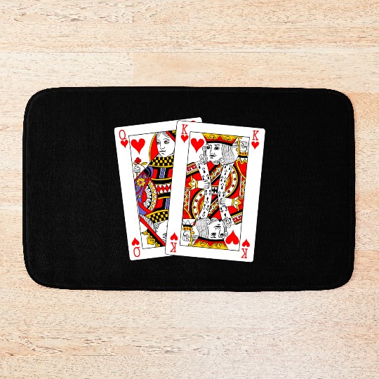 Queen and King of Hearts Bath Mats
