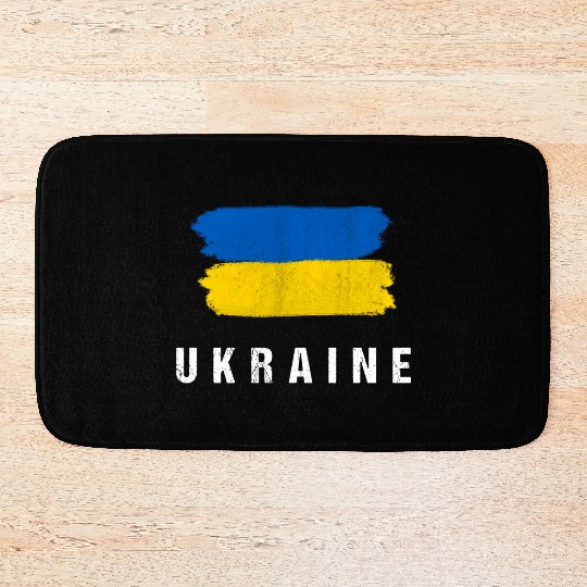 Painted Ukraine Flag Ukrainian Flag Fan Bath Mats