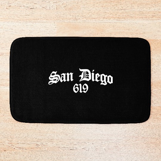 San Diego 619 Chicano Latino Style Area Code Bath Mats