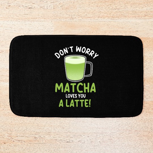 Funny Matcha Latte Pun Bath Mats