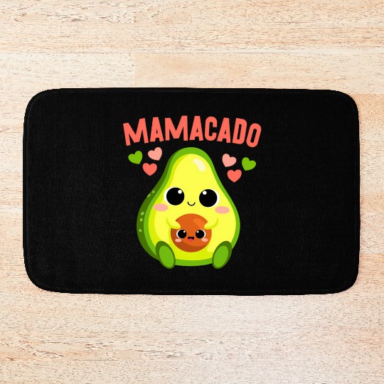 Mamacado Kawaii Baby Avocado Pregnant Mama Avocado Bath Mats