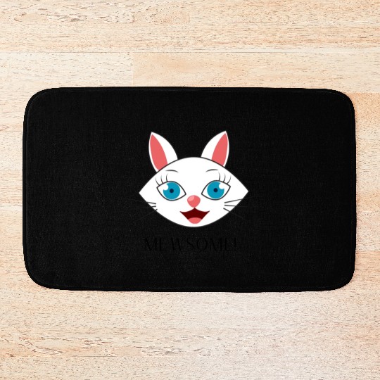 Mewsome White Cat Face Bath Mats