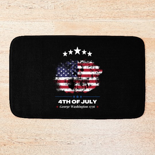 4th Of July Suck It England George Washington 1776 Bath Mats