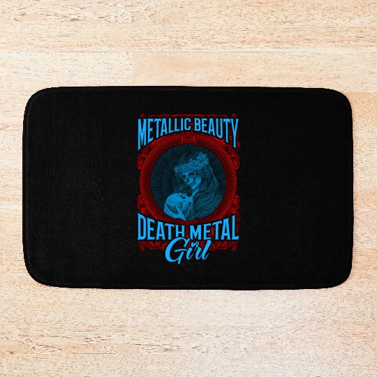 Goth Rock Satan Girl Woman Festivals Death Metal Bath Mats