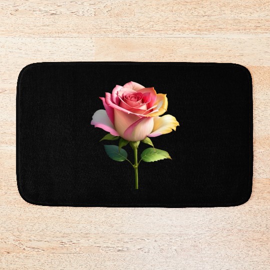 A vintage style of colorful fancy roses. Bath Mats