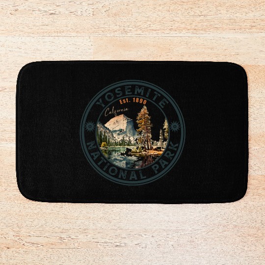 Yosemite National Park Vintage Style Half Dome Bath Mats