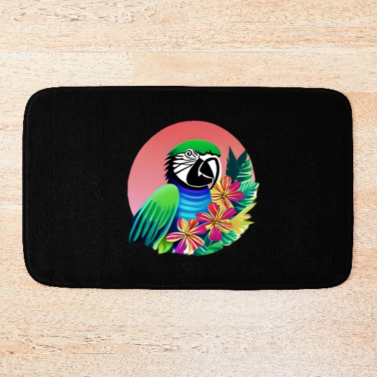 Macaw in the Tropics Bath Mats