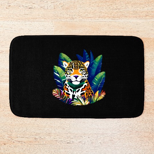 Jaguar in the Tropics Bath Mats
