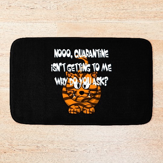 Crazy Cat Social Distancing Face Mask Funny Bath Mats