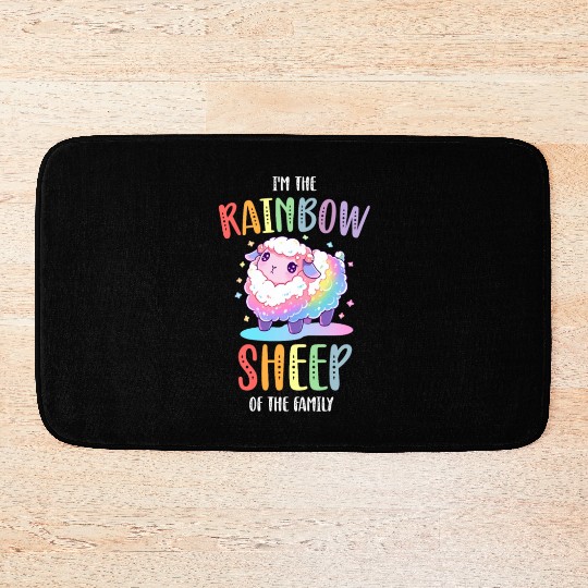 Rainbow Sheep LGBTQ Transgender Pride Community Bath Mats