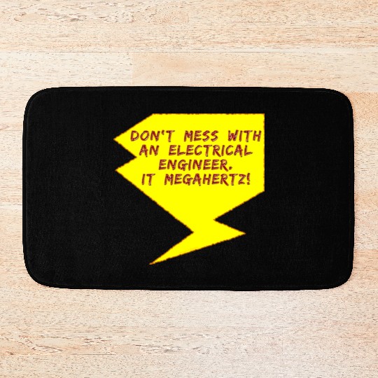 Lightning Bolt Electrical Engineer girl Bath Mats