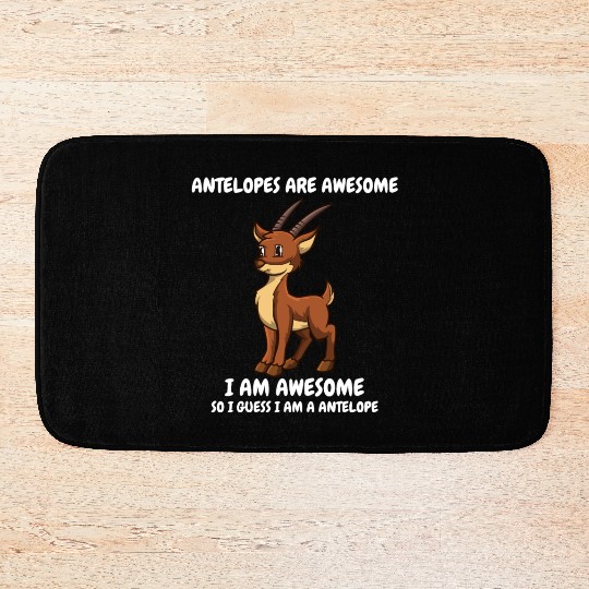 Cute funny brown antelope Bath Mats