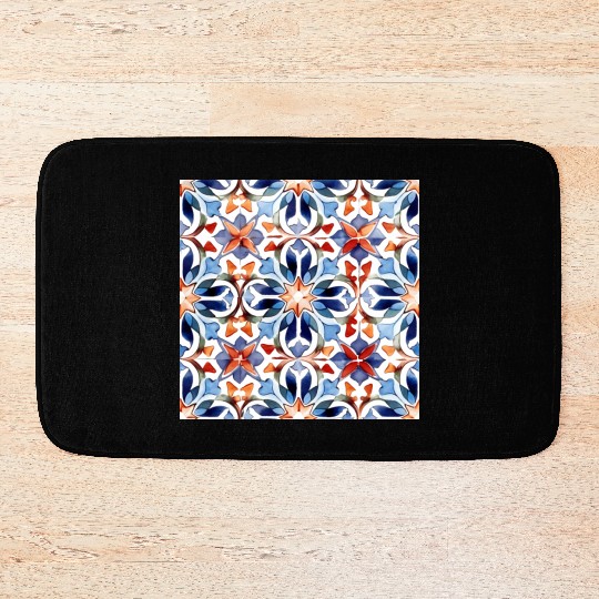 Tropical Mirage Detailed SummerTile Collection 002 Bath Mats