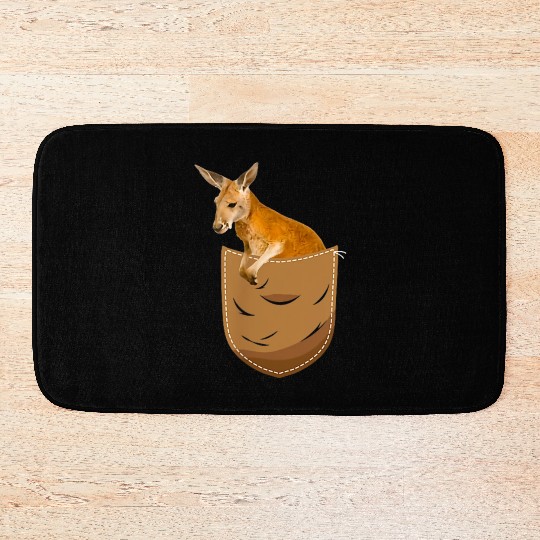 Kangaroo In Pocket Funny Animal Lover Bath Mats